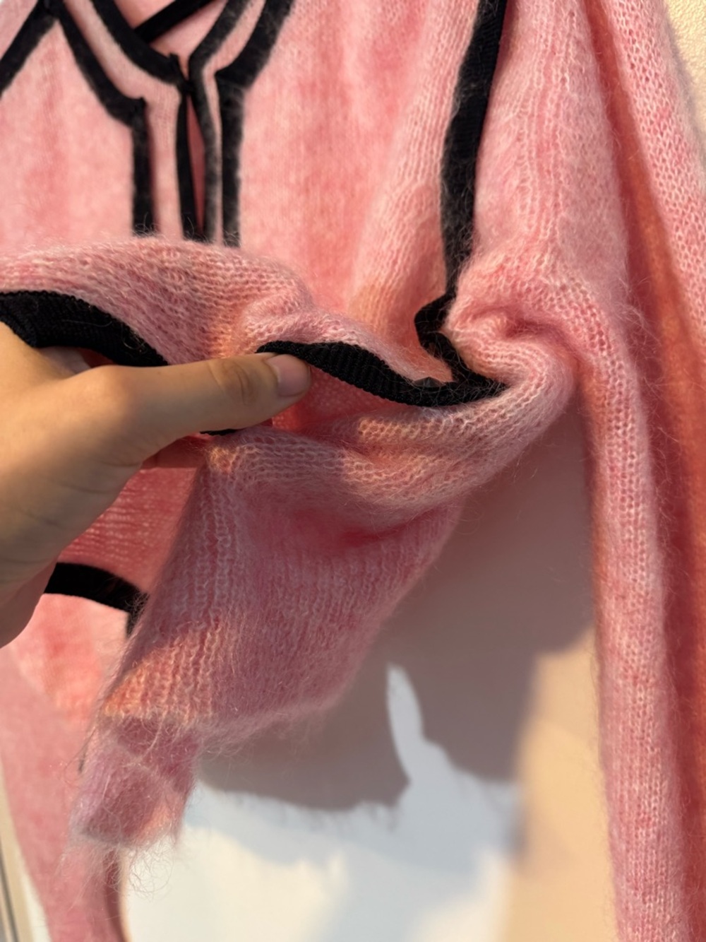Y/Project Pink & Black Panelled Mohair Cardigan - Made in Italy - Picture 5 of 8